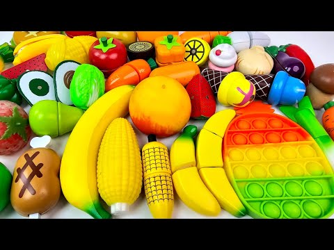 食材 野菜切り＆フルーツ切り | 木製 Drop Fruit, ASMR wooden fruits,ASMR toys fruit and vegetables