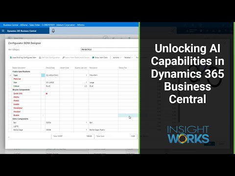 Unlocking AI Capabilities in Dynamics 365 Business Central with Insight Works