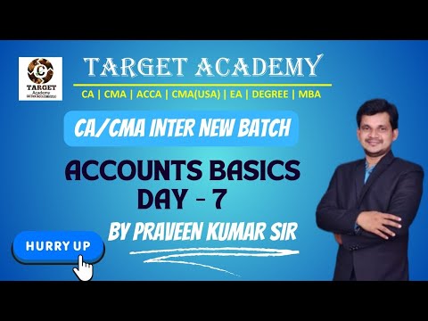 CA CMA INTER DEC 2024 ACCOUNTS BASICS DAY -7 #cma #cmainter #accounts #financialaccounting #cainter