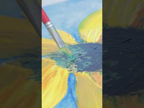 How to Paint Sunflowers in Under a Minute! #shorts