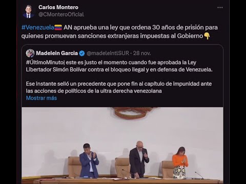 ¿Cuántos años de prisión a quien pide sanciones y bloqueo a su propio país?