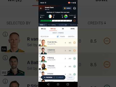 ire vs sa dream11 team kaise banaye | ire vs sa dream11 team kaise banaye