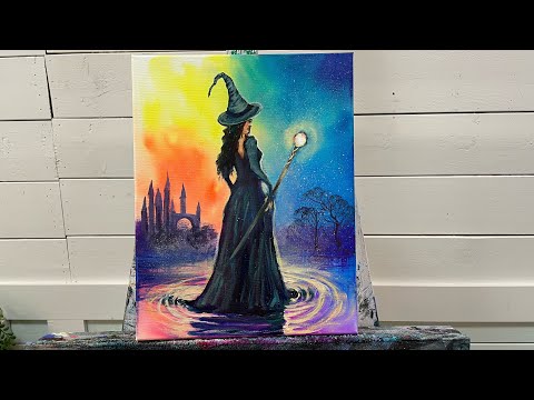 How To Paint A Witch In Acrylics Halloween Tutorial