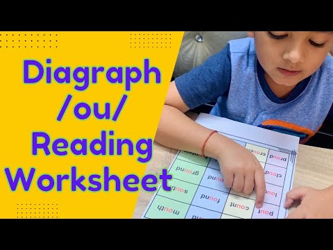 Diagraph /ou/ reading worksheet for kids with Jolly Phonics Sounds|