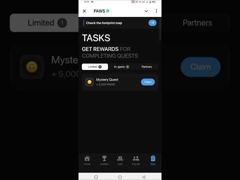 How to complete mystery quest in paws 🐾 || claim 5000 paws #paws #pawsairdrop
