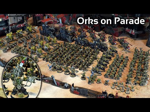 #ORKTOBER - My entire Ork army on parade...WAAAAAAGGHHH!!!!!!!