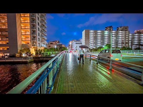 Tokyo Shiomi to Toyosu Night Walk, Japan • 4K HDR