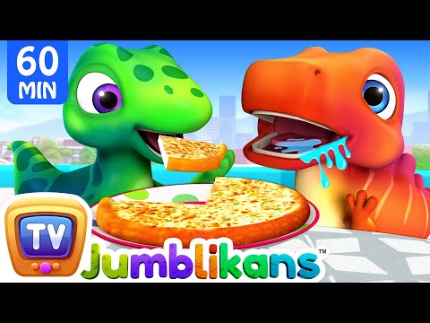 The Yummy Pizza Fractions Song with Jumblikans Dinosaurs + More ChuChuTV Toddler Learning Videos