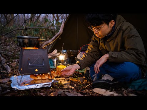 久々のパップテントで冬のシンプルソロキャンプ