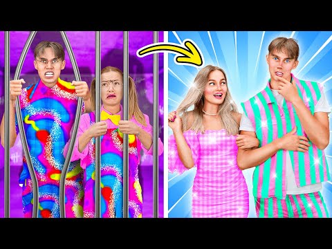 *SHOCKING* We Became BARBIE and KEN to Escape From Jail! Makeover by La La Life Emoji