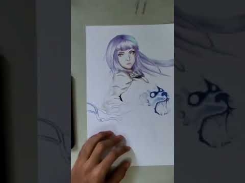 Drawing Hinata of Naruto Shippuden #shorts #narutoshippuden #drawhinata