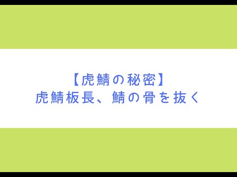 虎鯖板長【虎鯖の秘密】板長、骨を抜く