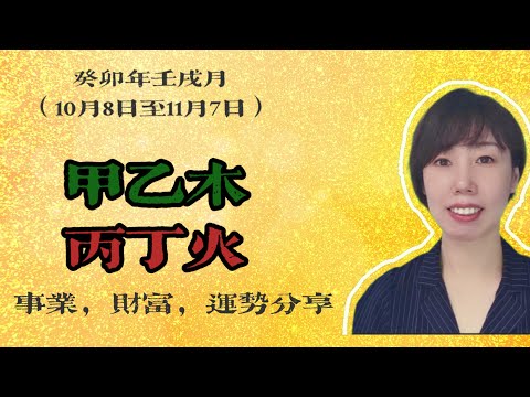 2023癸卯年壬戌月（10月8日至11月7日）甲乙木日主，丙丁火日主 分享/事業預測/財富預測