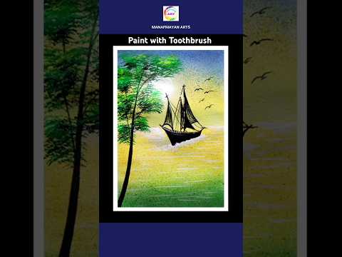 Paint with Toothbrush / easy painting idea #shorts #painting