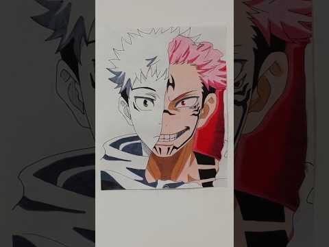 Drawing Itadori/Sukuna ❤- Stained Art 🎨 | from Jujutsu Kaisen #art #sukuna #itadori #jujutsukaisen