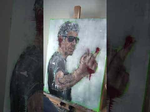 Anthony Bourdain Flippin Oil Painting 😮😮