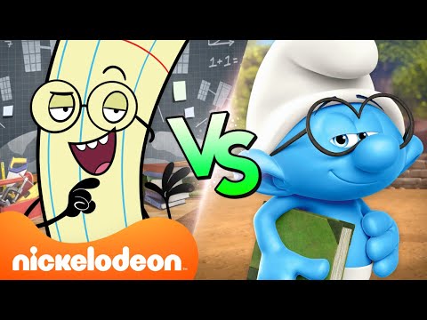 Brainy Smurf vs Paper: Who's Smarter? 🧠 | @Nicktoons