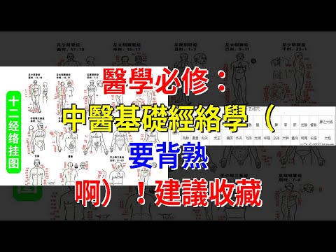 醫學必修：中醫基礎經絡學（要背熟，啊）！建議收藏，[健康之家]