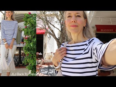 Vlog--Lunch The French Naples FL; Striped Tee, Chinos, Kate Spade Bag OOTD/ Classic Fashion, Style