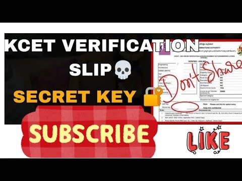 kcet verification slip download