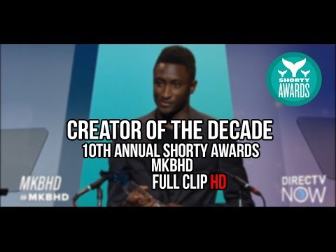 10th Annual Shorty Awards Creator of The Decade Award MKBHD