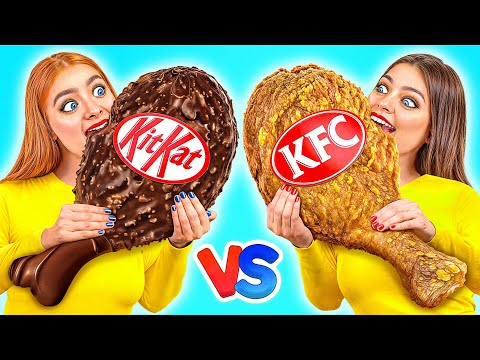 Real Food vs Chocolate Food Challenge | Funny Kitchen Hacks by Multi DO Challenge