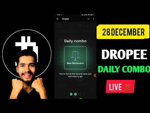 Dropee Today Combo Card 28 December |dropee Daily Combo Card ♦️