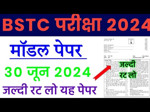 BSTC Paper 30 June 2024 | BSTC Model Paper 2024 | BSTC Important Questions 2024 | Hindi