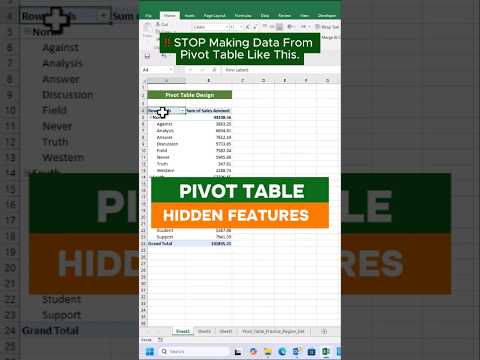 Pivot Excel Table Secrets Revealed by a PRO #shorts #exceltips #exceltricks