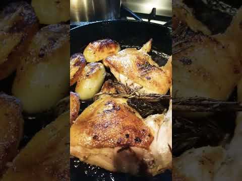 cast iron roasted chicken #foodie #shorts