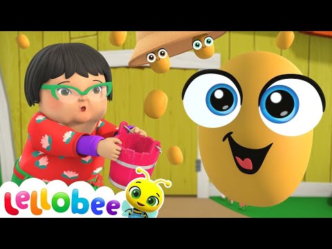 Potato Song - Ella and Mei's Potato Chase! | 🍯 Lellobee Kids Songs & Cartoons! Sing and Dance