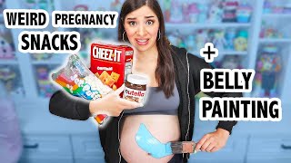 Painting My Belly AND Trying Weird Pregnancy Snacks???