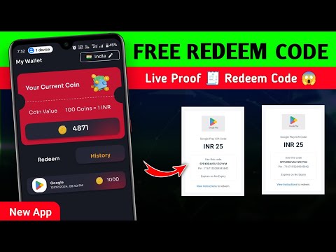 Live Proof 💯 Free Redeem Code App 😍 New App For Google Play Redeem Code