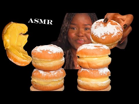 ASMR CREAM DONUTS | Boule de Berlin MUKBANG  (NO Talking) |Sticky Eating Sounds