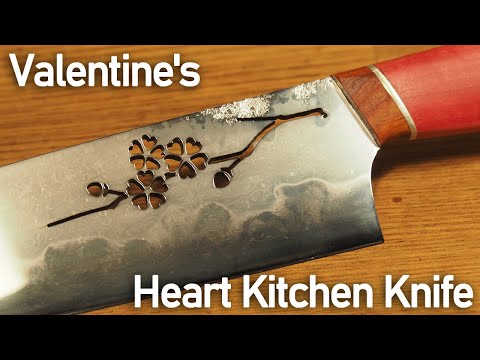 バレンタインデーなのでハートの包丁作ってみた。/ Making a Valentine's Heart Kitchen Knife.