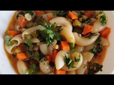 Soupy Pasta Recipe | Macaroni Vegetable Soup |Paste Recipe | globalbawarchi