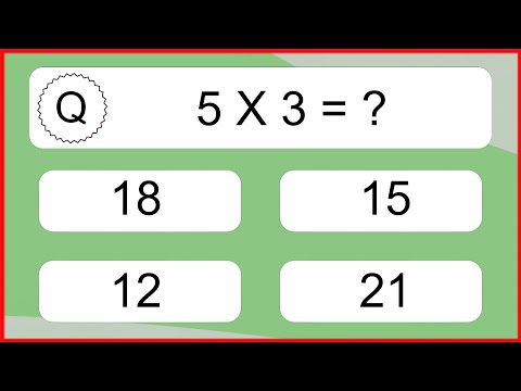 20 Multiplication Quiz Exercises for Kids