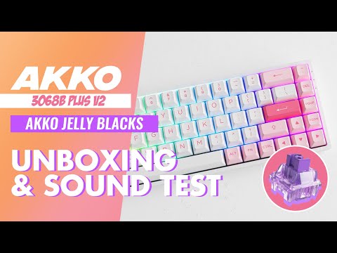 AKKO 3068b Plus V2 l Unboxing & Typing sound test l AKKO Jelly Purple Switch