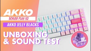 AKKO 3068b Plus V2 l Unboxing & Typing sound test l AKKO Jelly Purple Switch