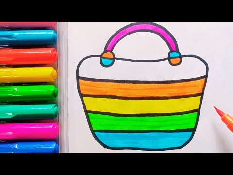 Drawing and Painting Colorful Bag for Kids & Toddlers | Simple Drawing, Coloring #drawing