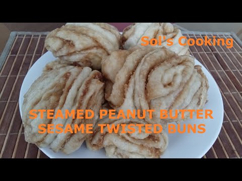 HOW TO MAKE STEAMED PEANUT BUTTER SESAME TWISTED BUNS