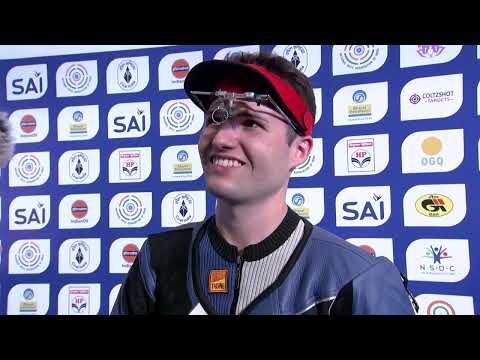 Interview Istvan Peni HUN Silver Medal 10m Air Rifle Men Delhi IND - ISSF World Cup Final