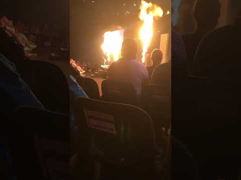 Amazing pyrotechnics at church Christmas musical