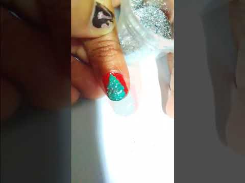 Nail art - Christmas Tree  #shorts