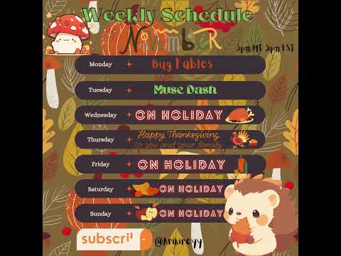 SCHEDULE 11.25 - 12.1 #engvtuber #streamer #vtuber #vtubeschedule #vtuberstream #arikireyysworld #HI