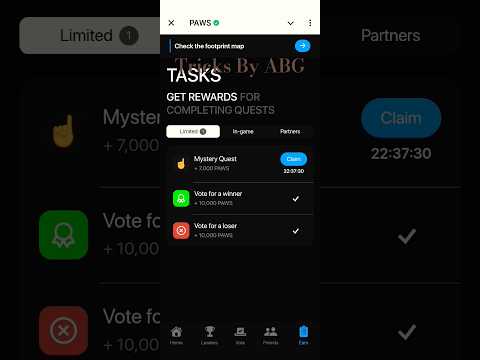 How To Complete PAWS 🐾 New Mystery Quest Limited Task #paws #tricksbyabg #telegram #shorts #crypto