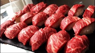 高級黒毛和牛で至高の肉寿司作ってみた【10万人突破記念】