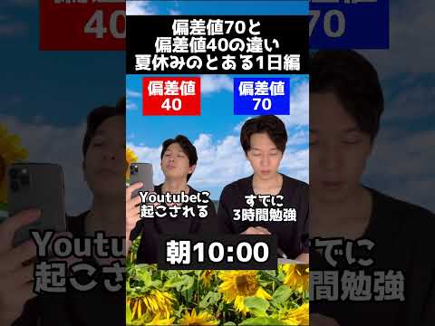 偏差値40と偏差値70の夏休みの違い