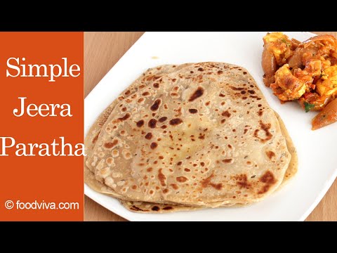 Plain Paratha Recipe - Simple Jeera Paratha with Layers - Sada Tikona Paratha