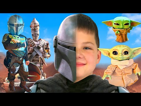 CALEB TURNS INTO MANDALORIAN and SAVES BABY YODA! PRETEND PLAY STAR WARS! GROGU SCAVENGER HUNT!